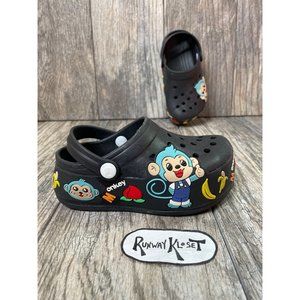 MONKEY SHOES Clogs Lightweight Black Kids Size W29 / US 11.5 to 12